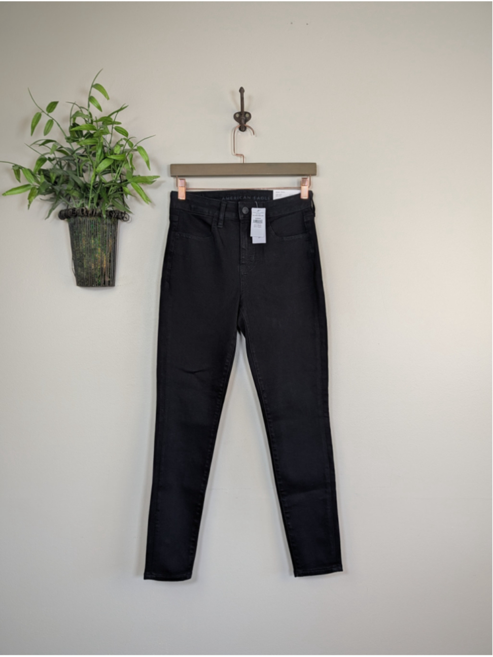 American Eagle 2 S High Rise Skinny Jegging Jeans Dream Stretch Black Casual AE